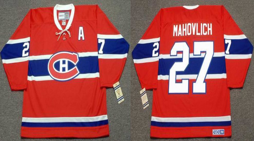 2019 Men Montreal Canadiens #27 Mahovlich Red CCM NHL jerseys->montreal canadiens->NHL Jersey